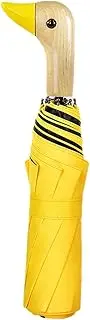 Duck Head Umbrella | Rain Umbrellas | 3 Folding Umbrella Portable 8 Ribs Windproof Umbrellas Sun Easy Open Close Wood Handle Umbrella for Women