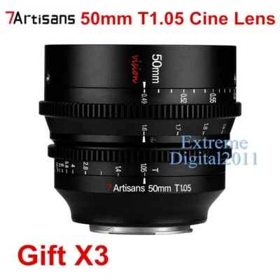 7artisans 50mm T1.05 Large Aperture ED Cine Lens for Fujifilm Fuji X-T3 Camera