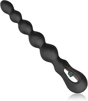 Beads Vibrator, Silicone Butt Plug G-spot Dildo with 7 Vibration Modes and Ribbed Shaft Adult Sex Toy for Men Women