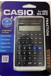 Casio FX-260 Solar II Fraction Scientific Calculator White Case Sealed New