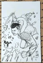 WHITE #1 ORIGINAL ART SKETCH BY JAMAL IGLE SIGNED AND DRAWN AT NYCC 2022 RARE