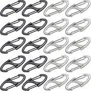 Alpinleux 20 Pcs Zipper Clips Anti Theft Deterrent, Dual Opening Zippers Pull Replacement, Zipper Locks for Backpacks, Camping, Suitcases (Silver+Black)