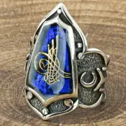 Solid 925 Archer Thumb Ring Ottoman Sultan Tughra IYI Thumb Ring Size Adjustable