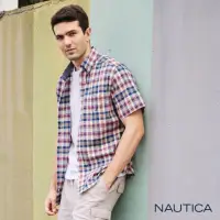 在飛比找momo購物網優惠-【NAUTICA】男裝 經典格紋短袖襯衫(藍紅)