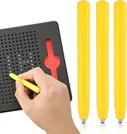 Outus 3 Pieces Replacement Stylus Magnetic Drawing Pen Magnet Replacement Pens for Magnetic Drawing Board Magnapad A to Z and Numbers 0 to 9, Yellow