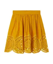 Stella McCartney Kids Broderie Anglaise Pleated Skirt 6Y,5Y,14Y Yellow