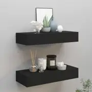 Wall-mounted Drawer Shelves 2 pcs Black 60x23.5x10cm MDF