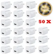 50x White 1A USB Power Adapter AC Home Wall Charger US Plug FOR iPhone 5S 6 7 8