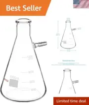 1L Borosilicate Glass Filtering Flask with Bolt Neck - Professional Quality