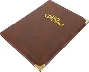 MOLUCKFU Leather Menu Book Display Folder for Restaurant Hotel Use Multifunctional Menu Holder with Rounded Corners Leather Cover Replacement Display