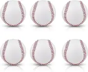 Rarapop Standard Size Baseballs, 9 Inch Official Game Adult Baseball Balls, Blank Leather Covered Practice Training Ball for League Play, Pitching, Hitting, Batting, Fielding, Autograph
