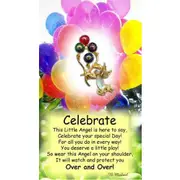 Thoughtful Little Angel Card Celebrate 9230 and Angel Pin with Austrian Crystals