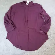 Chicos Blouse Womens Size 3 XL Purple Sheer Tunic Top Pockets Flowy Minimalist