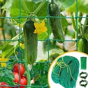 Garden Trellis for Climbing Plants Outdoor, 6.6x32.8 FT Trellis Netting for Cucumber, Tomato, Plant Trellis Net with 4x4 Inch Mesh as Vegetable Trellis for Grape, Bean, Growing Pea