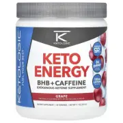 2 X KetoLogic, Keto Energy, BHB + Caffeine, Grape, 9.1 oz (255 g)