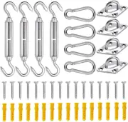 44Pcs Shade Sail Hardware Kit for Triangle Rectangle Sun Shade Sail Installat...