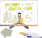 LED Note Board with Colors - Dry Erase Writing Board,Glowing Message Board, Light Up Writing Board with 7 Colors Pen, LED Drawing Board for School Home