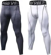 [MINGHE] Men's 2 Pack Compression Pants Breathable Cool Dry Tight Legging Baselayer