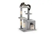 Petzly Cat Tree Tower Scratching Post 85cm Grey