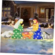 5 PCS Outdoor Nativity Set for Yard, 2 FT Nativity Sets for Christmas Outdoor