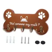 Bone Shape Dog Leash Hangers for Wall - Coat Rack with 5 Key Hooks, Perfect