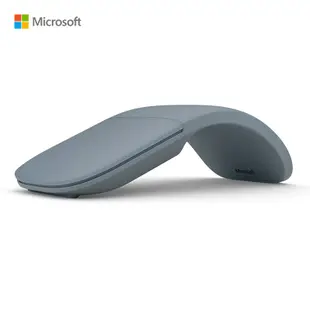微軟 Surface Arc 彎折藍芽無線滑鼠 冰晶藍 彎折滑鼠啟動/關閉 多指觸控手勢 電池供電 多設備相容