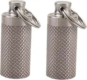 COLLBATH 2Pcs Fob Containers Holder for Travel Airtight Pill Case for Outdoor Activities Durable Metal Sealed Tanks for Medications Hiking Camping Fishing