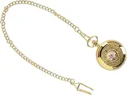[Zudoo] Mechanical Pocket Watch, Alloy Luminous Skeleton Pocket Watch Vintage Hand Winding Vintage Pocket Watch Fashionable Steampunk Mechanical Movement Pocketwatch with Chain