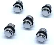 5 Pcs 24Mm Arcade Push Buttons round Chrome Plated Silver Jamma MAME Video Game