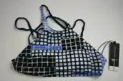 Dolce Vita Womens Crisscross Tie-Up Back Stretch Gridlock Swimwear Bikini Top M