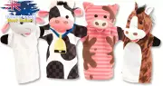 Farm Friends Hand Puppets Set, Plush Animal Puppets for Kids, Playtime & Shows