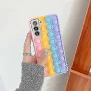 Phone Case Rainbow Decompression Rodent Control (Pink Phone Yellow Samsung)