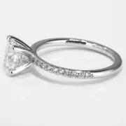 1.27 CT Shiny Round Cut Diamond Engagement Ring 14K White Gold D/SI1