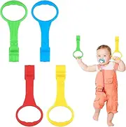 NIKYJM Rings for Cribs, Pack of 4 Rings, Baby Hand Rings, Removable Hand Rings for Leg Exercise, Stand Up Exercise in Cribs, Travel Cots Accessories