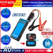 1000A Lithium Battery Jump Starter 12000MaH Portable Power Bank LED Torch