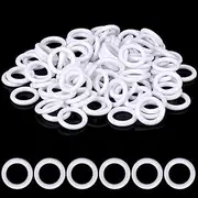 100 Pieces Roman Blind Curtain Rings - White Plastic O-Rings for Roman Shades & Cafe Curtains