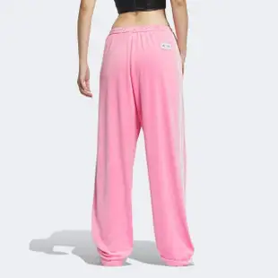 【adidas 愛迪達】長褲 女款 運動褲 三葉草 亞規 新年 VELOUR SST PANT 粉 IX4230