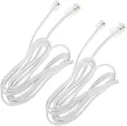 2Pcs Telephone Extension Cord Phone Cable Line Wire 5.57 Feet Long with RJ11 Plug 8P8C Telephone Landline Extension Cable Line Wire Connector