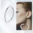 1PCS Surgical Steel Nose, Ear, Lip Rings, Hinged Clicker, Hoops, 16G/14G