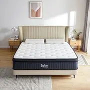 Queen Size Mattress, 10 Inch Memory Foam Hybrid Mattress Queen, Pocket Spring Queen Mattress in a Box For Motion Isolation, Strong Edge Support, Pressure Relief, Medium Firm, CertiPUR-US