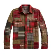 Ralph Lauren RRL Wool Cashmere Patchwork Workshirt Sweater Jacket