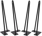 MSOBAIW 16 inch Hairpin Metal Coffee Table Legs Set of 4, DIY Furniture Pin Legs for Side Table, Nightstand, Chair ect, 3/8"Thick Heavy Duty Mid-Century Modern