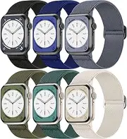 [Maledan] Stretchy Sport Solo Loop Compatible with Apple Watch Band 41mm 40mm 44mm 45mm 49mm 42mm 38mm 46mm Men Women, Nylon Braided Apple Smart Watch Band Ultra 2 SE iwatch Series 10 9 8 7 6 5 4 3 2 1