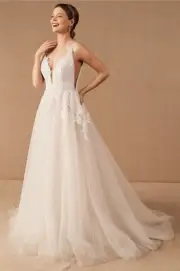 Anthropologie BHLDN x Hailey Paige Topanga Wedding Gown MSRP $1995 Sz 4