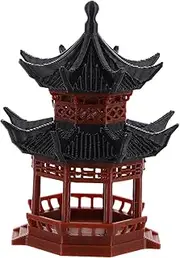 ERINGOGO Micro Landscape Ornament Asian Garden Figurine Japanese Garden Decor Micro Landscape Figurine Miniature Pagoda Statue Architectural Model Chinese Miniature Pagoda Plastic Brown
