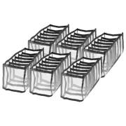 6pcs Jeans Clothes Storage Boxes 7Grids Foldable Drawer Organizer,Black