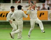 Benson and Hedges Super Cup Final 1999 MARTYN BALL celebrates- Old Cricket Photo