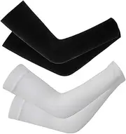[DILUSILK] Arm Sleeve Unisex, Arm Sleeves Men and Women Breathable Anti-UV, leeves to Cover Tattoo Arm, Compression Sleeve Arm for Volleyball, Cycling, Basketball, Running, Outdoor Work, Gaming, Black