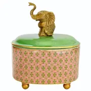 Exotico Porcelain Trinket Box - Bronze Elefante
