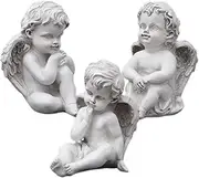 TOVINANNA 3pcs Angel Ornaments Cherub Angel Figurines Desk Topper Statue Angel Cake Decor Small Statue Tiny Cherub Figurine Angels Garden Statue Mini Greece Child Resin